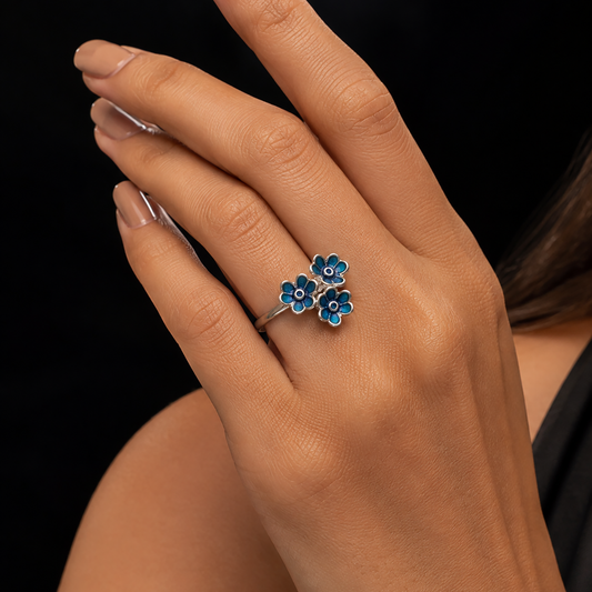 Celeste Azure Bloom Ring