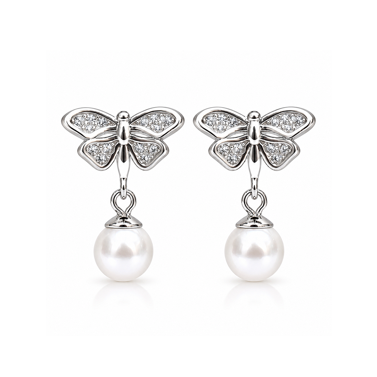 Celestia Butterfly Pearl Earrings