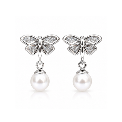 Celestia Butterfly Pearl Earrings