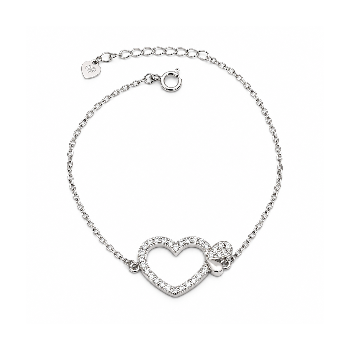 Celestia Heart Silver Bracelet