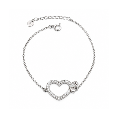 Celestia Heart Silver Bracelet