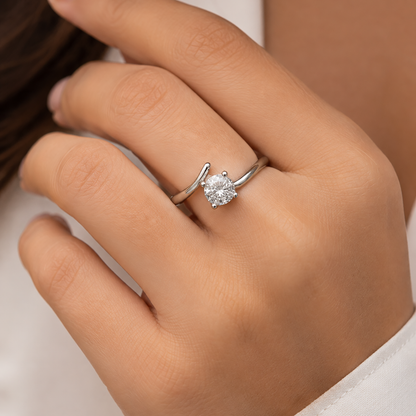 Celeste Solitaire Sterling Silver Ring