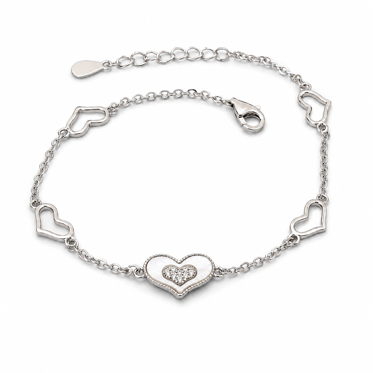 Heartline Silver Bracelet