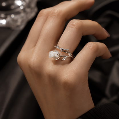 Pearl Blossom Vine Ring