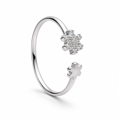 Snowflake Bloom Adjustable Ring