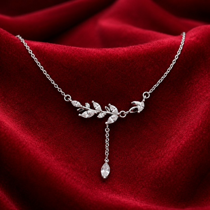 Celeste Leaf Drop Necklace