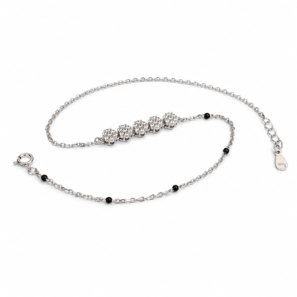 Noir Blossom Sterling Silver Anklet