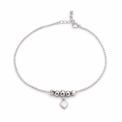 Celeste Heart Bead Anklet