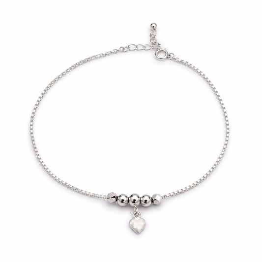 Celeste Heart Bead Anklet