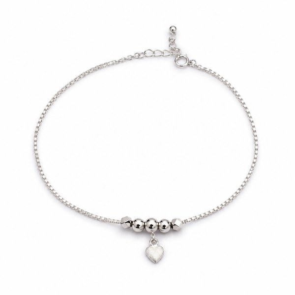 Celeste Heart Bead Anklet