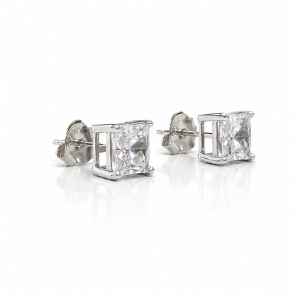 Celestia Princess Cut Solitaire Studs
