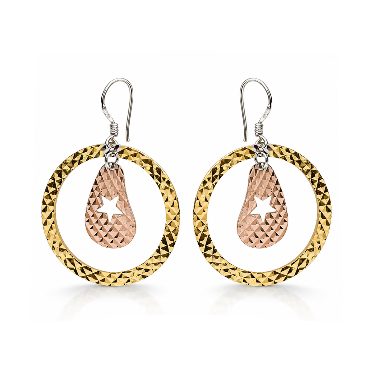 Starburst Circle Drop Earrings