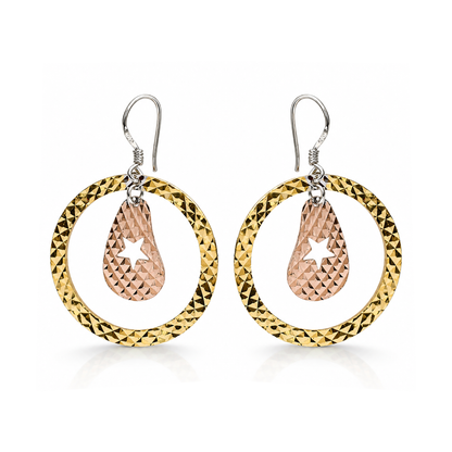 Starburst Circle Drop Earrings