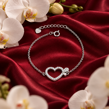 Celestia Heart Silver Bracelet