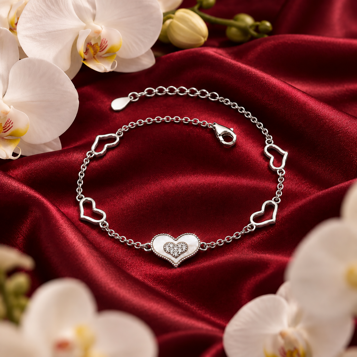 Heartline Silver Bracelet