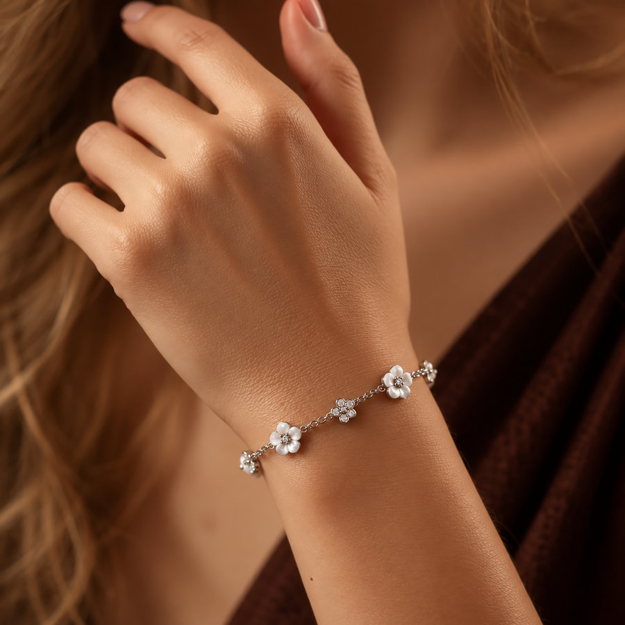 Florelle Bloom Silver Bracelet
