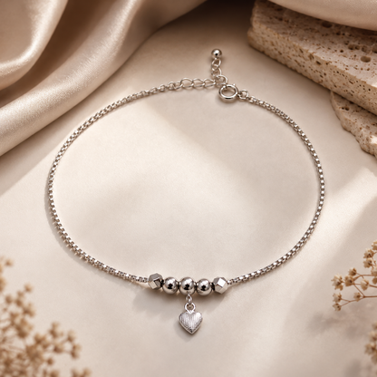 Celeste Heart Bead Anklet