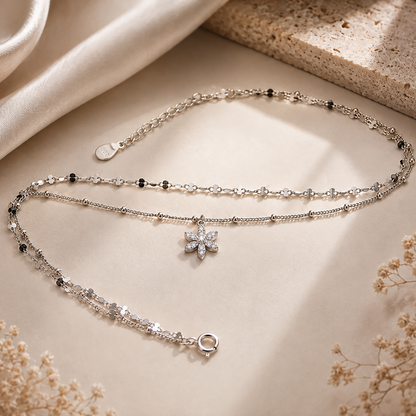 Flora Charm Double-Layer Anklet
