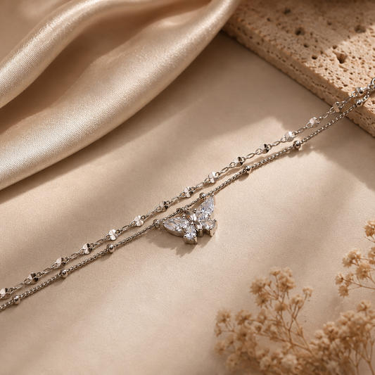 Celestial Butterfly Double-Layer Anklet