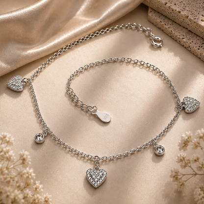 Celeste Heart Charm Anklet