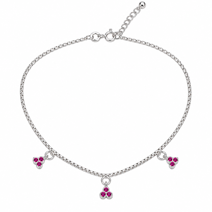 Ruby Bloom Charm Anklet