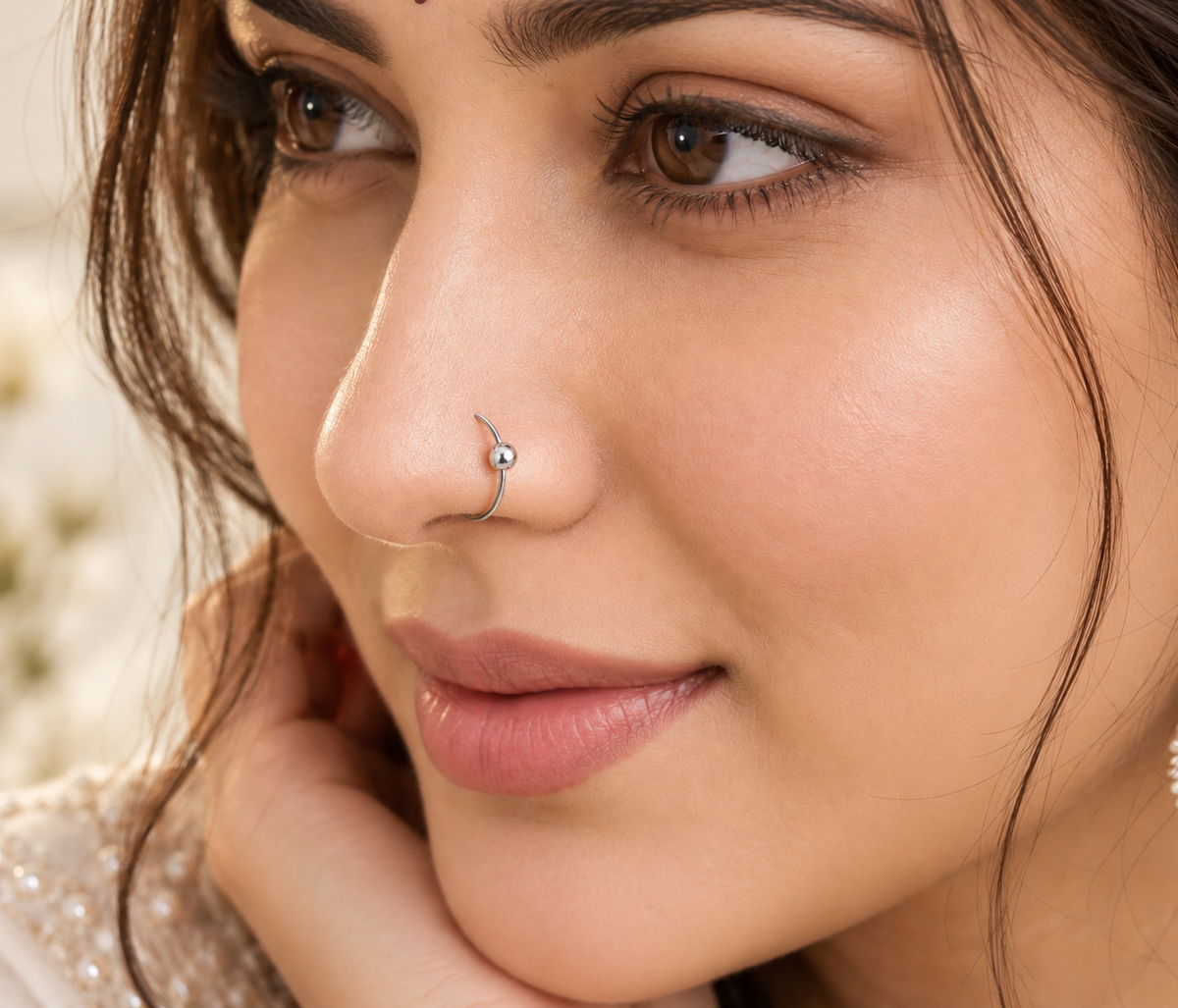 SILVER DOT NOSE RING