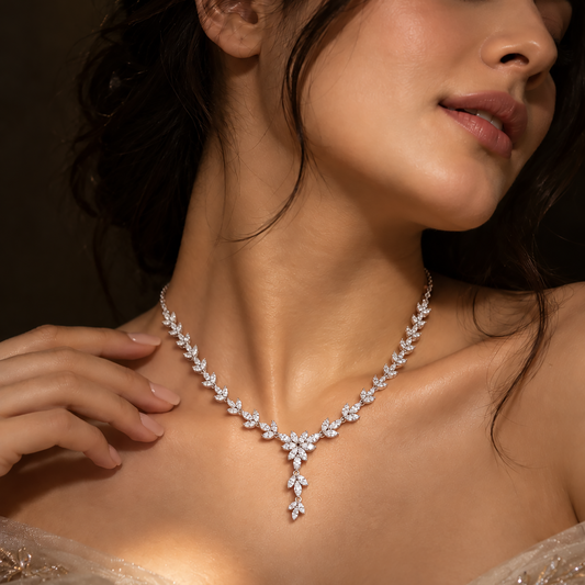 Silvoura Bloom Drop Necklace