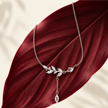Celeste Leaf Drop Necklace