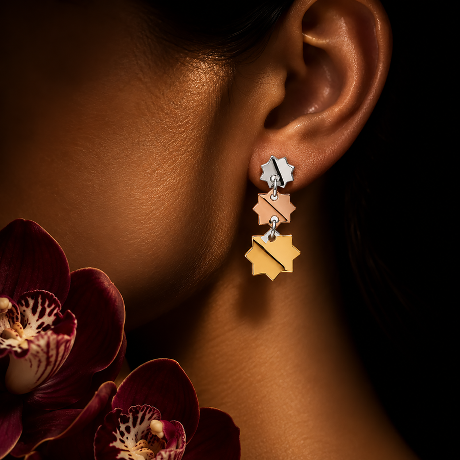 Celestia Triple-Tone Earrings