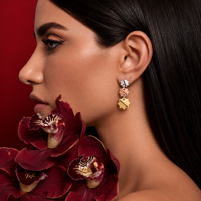 Celestia Triple-Tone Earrings