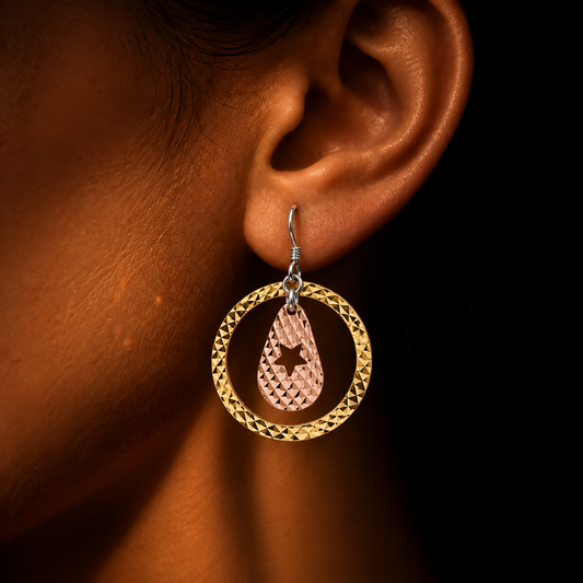 Starburst Circle Drop Earrings