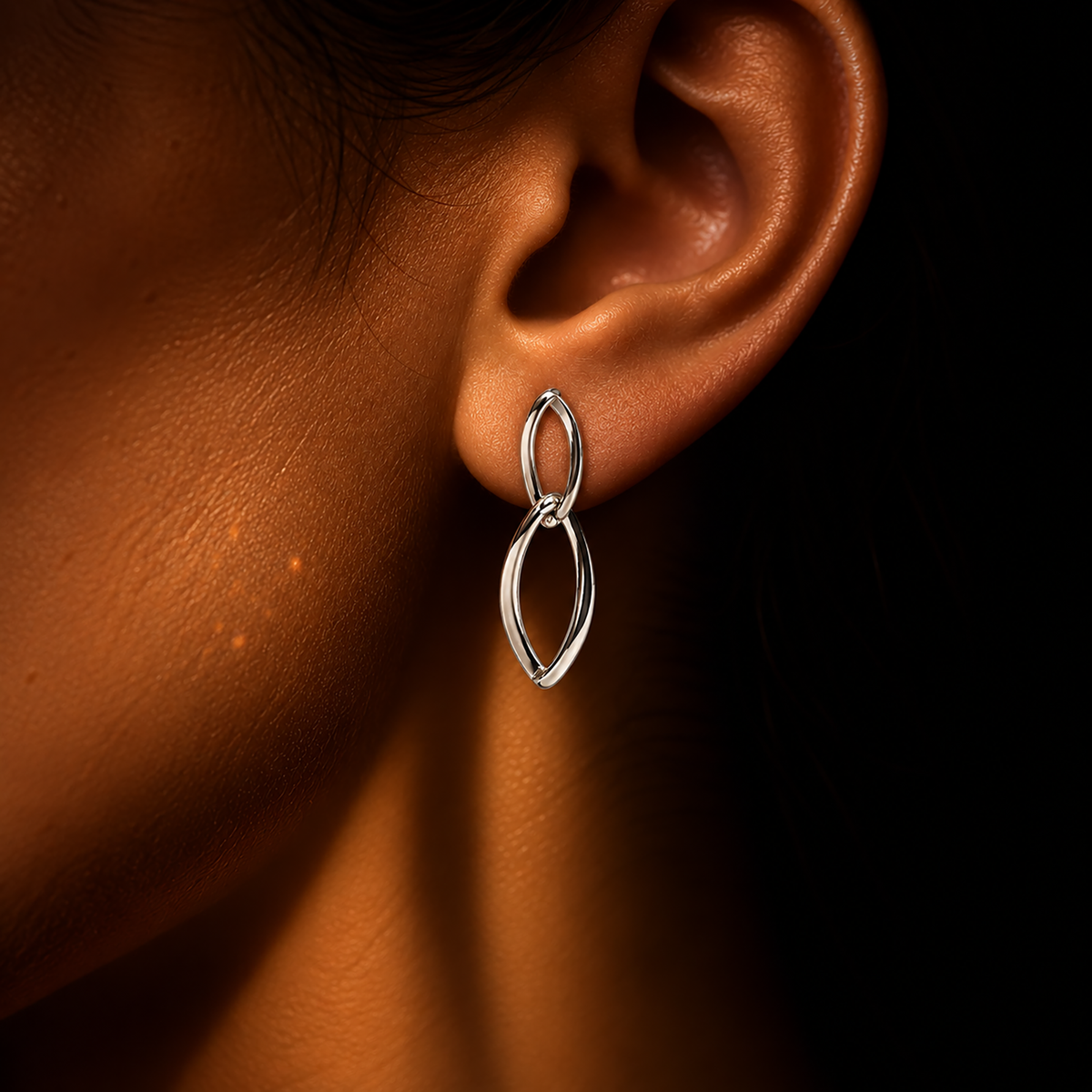 Silvoura  Loop Drop Earrings
