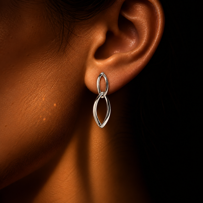 Silvoura  Loop Drop Earrings