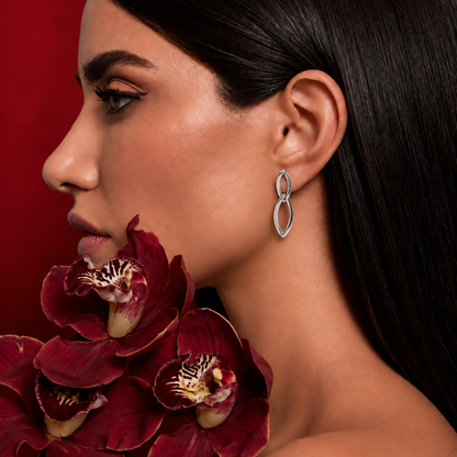 Silvoura  Loop Drop Earrings