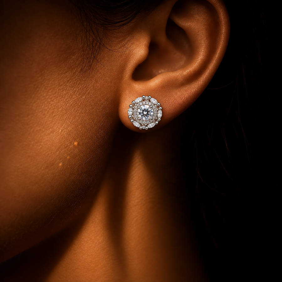 Celestia Halo Stud Earrings