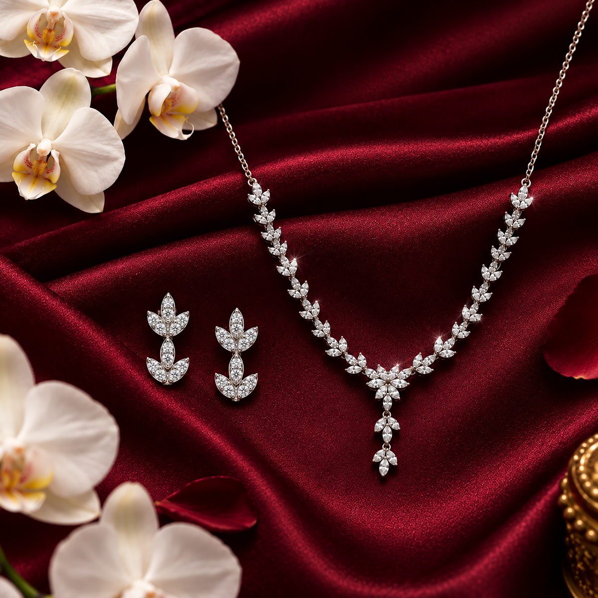 Silvoura Bloom Drop Necklace
