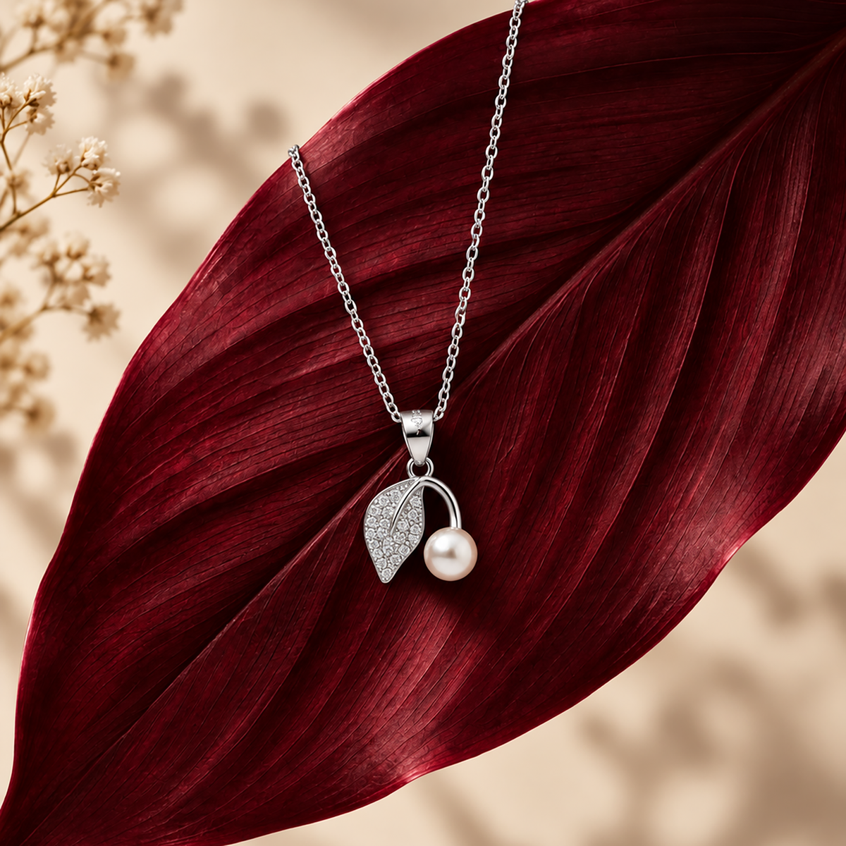 Pearl Leaf Necklace