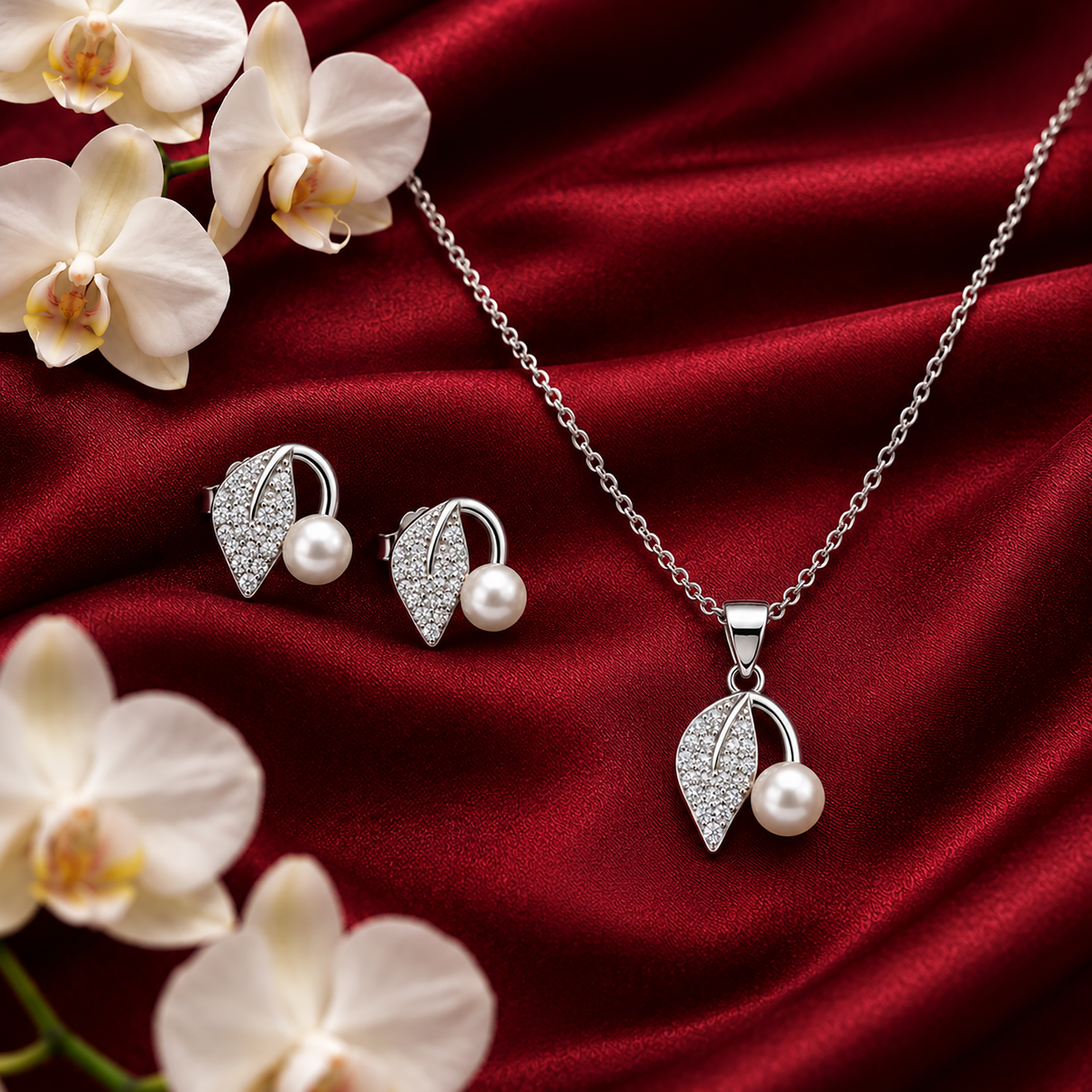 Pearl Leaf Necklace