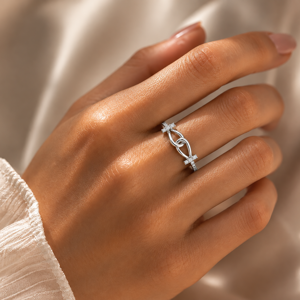 Infinity Embrace Pavé Ring