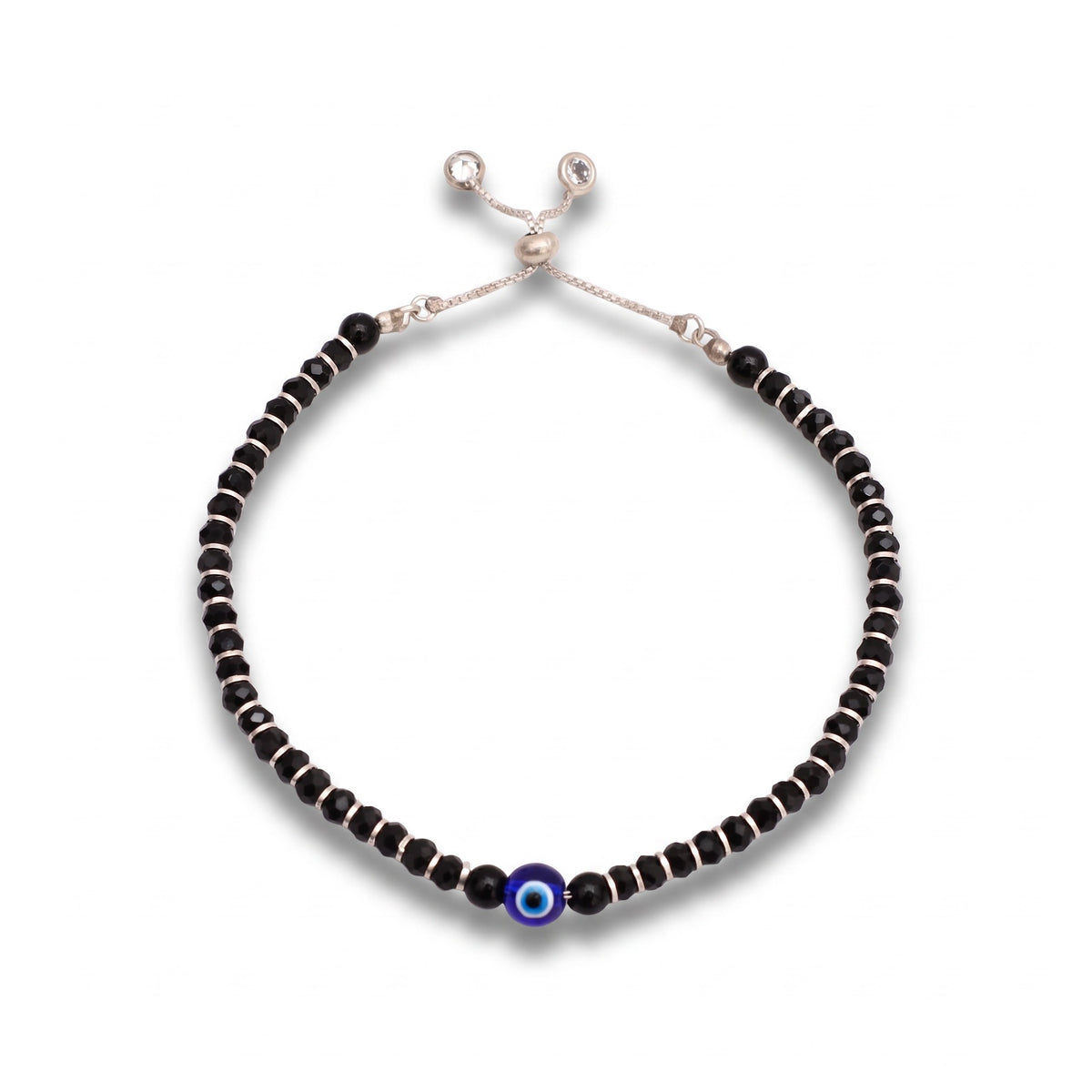 Evil Eye Adjustable silver Bracelet