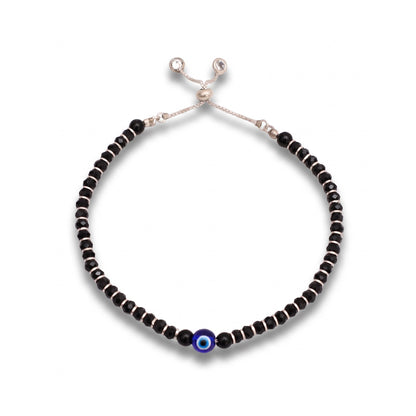 Evil Eye Adjustable silver Bracelet