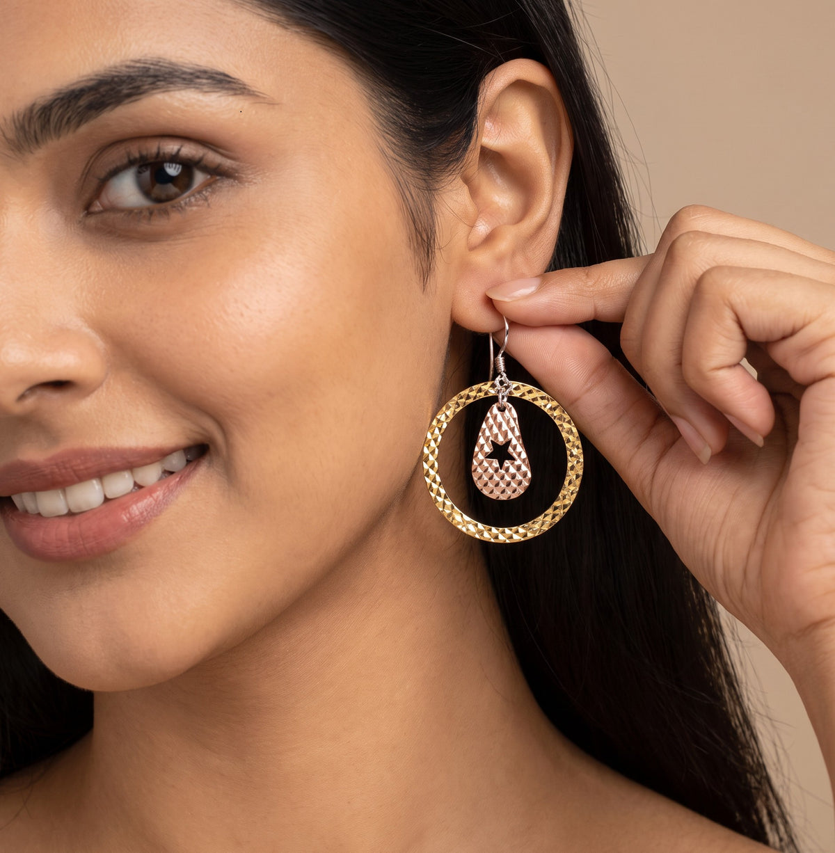 Starburst Circle Drop Earrings